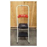 Two step folding ladder