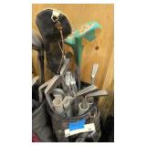 three right handed sets of golf clubs