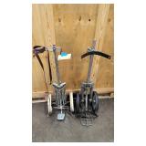 two vintage push carts