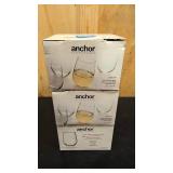 3 boxes of 4 stemless Vienna wine glasses hand painted