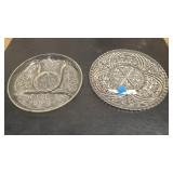 Two Crystal Serving dishes
