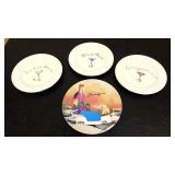 set of 4 potterybarn cocktail plates