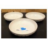 3 decorative ceramic serving bowls