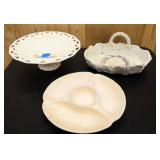 3 ceramic serving platters/dishes
