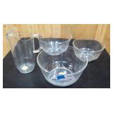 3 large plastic bowls and 1 plastic picture