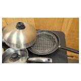 Wok with cover, misc pots and covers