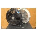 Black and Grey Lasko Windmachine box fans