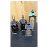 Rustic hanging candle holders