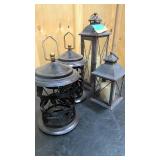 Rustic hanging candle holders