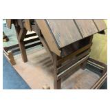 Large solid wood nativity stable