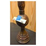 Solid metal, and leather 22" tall table dcor