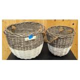 Small and large rustic woven baskets