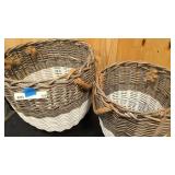 Small and large rustic woven baskets