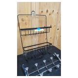 Black shower caddy, and decorative door hanger