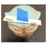 Small painted cermaic owl jar with lid