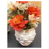 3 decorative vases with fake flowers