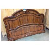 Vintage Burled Wood Queen headboard and footboard