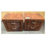 Vintage Burl Wood Italian Night stands