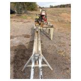 Wood spindle tenonizer. Commercial tenon cutting machinery for log furniture, timber framing, and handrail construction