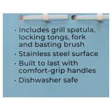 Char-Broil 4pc Comfort Grip Tool Heat-Resistant Grill Cookware Set