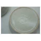 Pfaltzgraff Yorktowne Stoneware Dinnerware Set & Salmon Falls Pottery Oil Lamp (Salt Glazed)