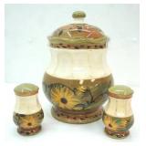 Margaret Le Van Sunflower Canister and Salt & Pepper Shaker Set
