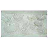 Collection of Vintage Crystal Bowls, Cups, Dessert Plates and more