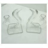 Vintage Candle Holders, Crystal, Wood, and Milk Glass