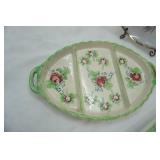 Vintage Ceramic Serving Trays; Modern Ceramic Fish Platter; Vintage Hand-Painted Bone China Plate