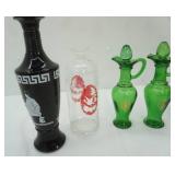 Collection of Vintage Glass Decanters and Other Jars and Vases