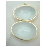 Ceramic Bird Figurine, Egg Trinket Box and Egg Stands