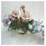(3ct) Vintage Italian Capodimonte Porcelain Flower Arrangements