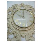 Vintage Syroco Seven Jewels Ornate Wall Clock. 1960s