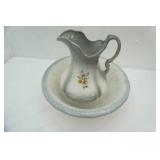 Antique Ironstone USA Wash Basin and Pitcher