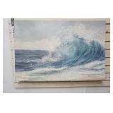 Textured Canvas Wave Print. 30"x20"
