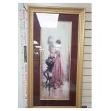 Framed Art Print "Woman with Chrysanthemums". Eugene Joors