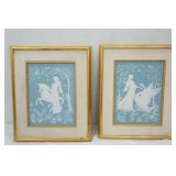 (2ct) Franklin Mint 1986. Parian Porcelain Relief Artworks
