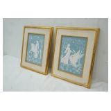 (2ct) Franklin Mint 1986. Parian Porcelain Relief Artworks
