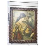 Framed Artwork by Jose Puyet. "La Coqueta" 24"x 29"
