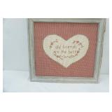 Framed Textile Art. "old Friends are the best Friends"