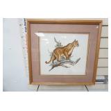 Vintage Needlepoint Artwork. Framed, matted, with glass.