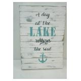 "A Day at the Lake restores the Soul" Wooden Wall Decor