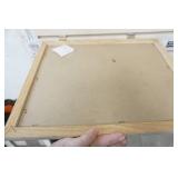 Framed Art Print. Floral Arrangement & Wicker Basket