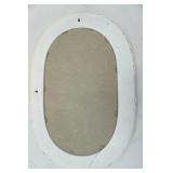 Vintage Oval Wicker Mirror. 18.5"x12"