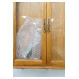 Wooden Hanging Curio Display Cabinet with Glass Doors