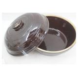 Vintage USA Pottery Brown Pot with Lid