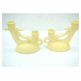 Pair of Vintage USA Abingdon Pottery Candle Holders