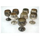 Set of 8 Vintage Silver-Plated Cordial Goblets. Valero. Made in Spain.