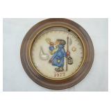 Vintage Hummel Wall Plates & Vintage Needle Point Rooster and Hen