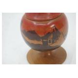 Vintage Mid Century Wooden Vase, 9.5" tall